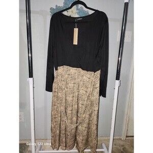 Bloomchic Dress,Black and Tan, Half Sleeve-size 3X NWT